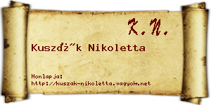 Kuszák Nikoletta névjegykártya