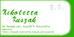 nikoletta kuszak business card